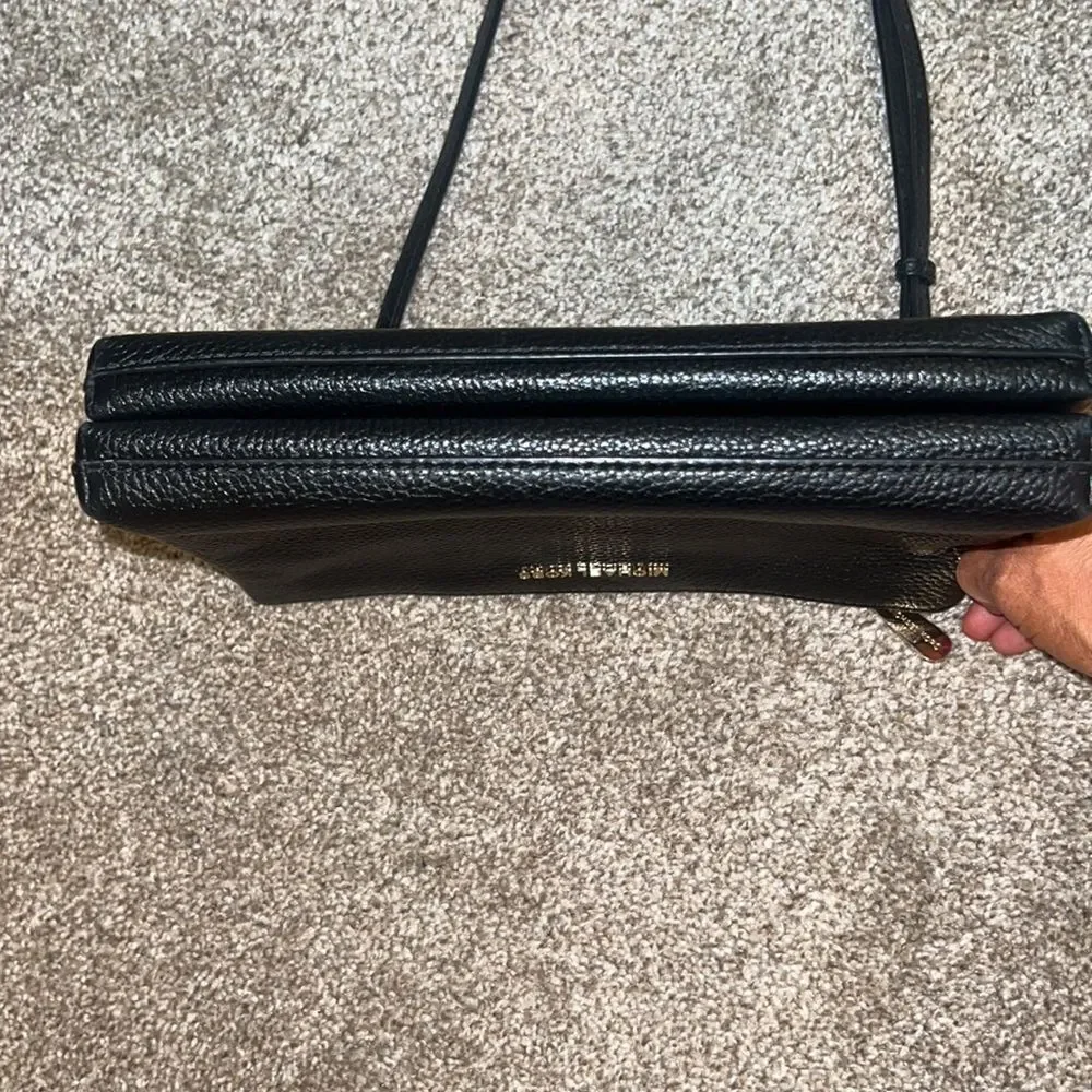 Michael Kors Double Pouch Crossbody Med/Large Black Pebbled Leather Excellent! - Picture 11 of 14